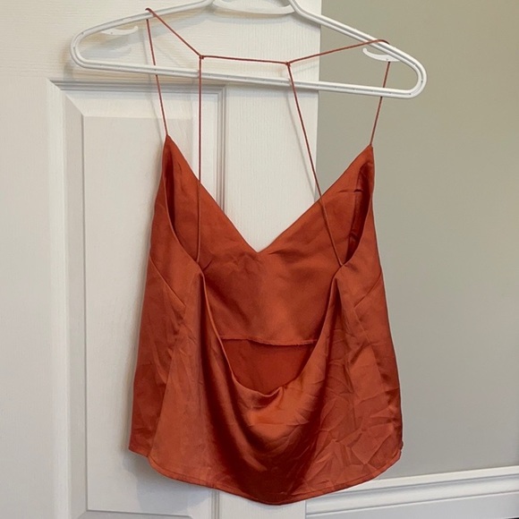 Orange silky top. - Picture 2 of 3